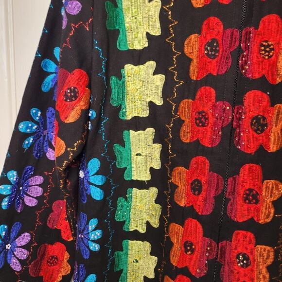 Anage Floral Embroidered Zip Up Jacket - Grandmacore - Picture 4 of 6